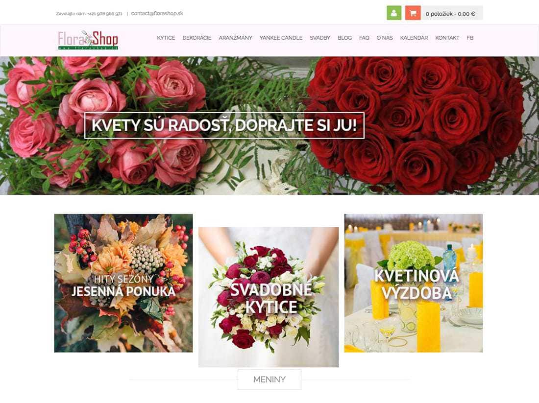 Flora Shop Ateliér - návrh a relizácie e-shopu