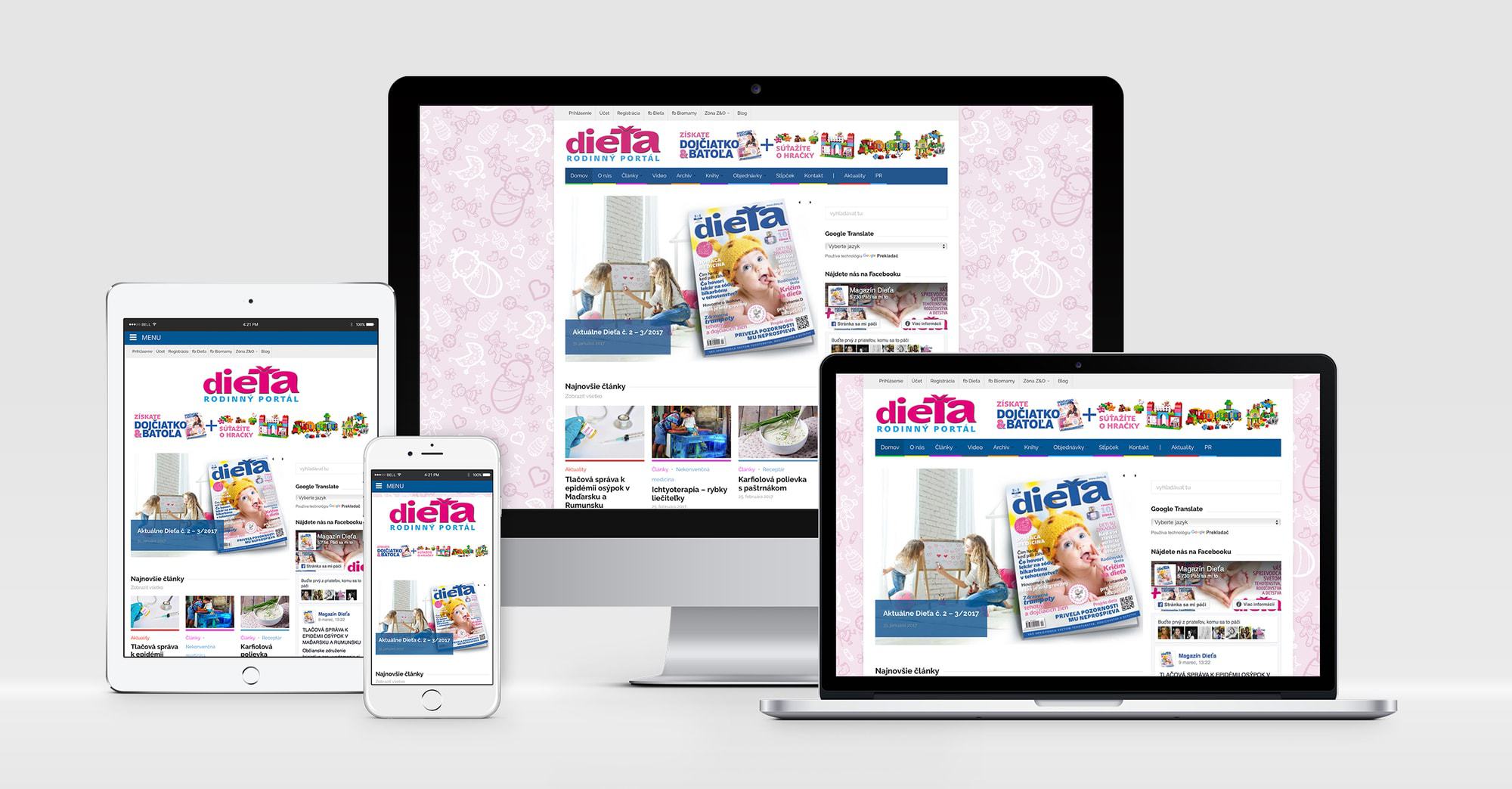Dieta.sk - návrh a realizácia internetového magazínu