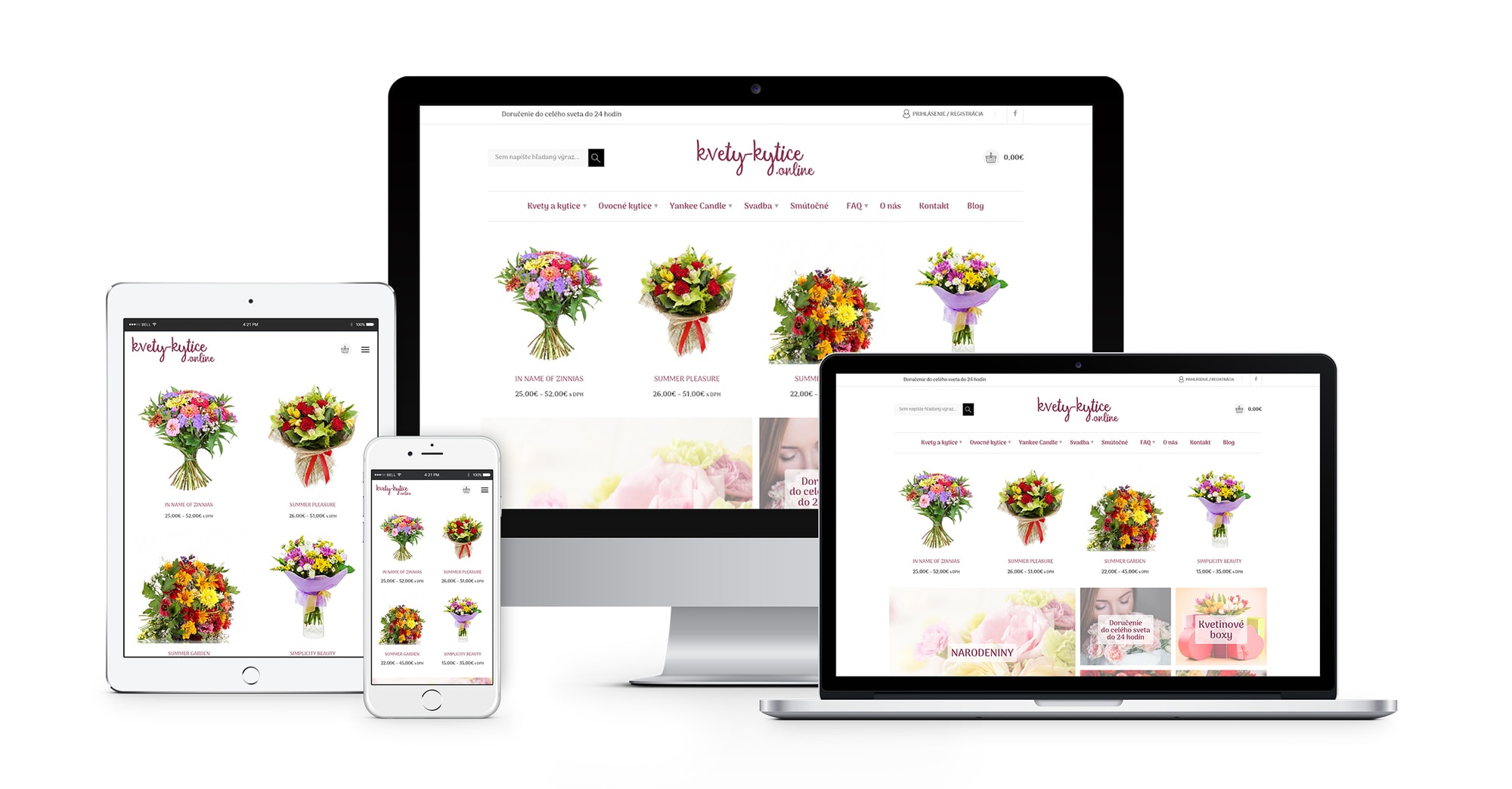 Internetshop kvety-kytice.eu für Florashop Ateliér