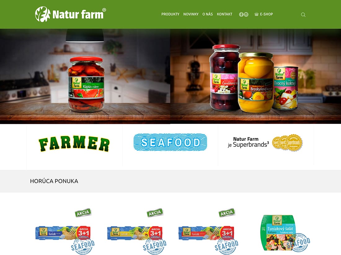 Webová stránka a produktový katalóg Natur farm